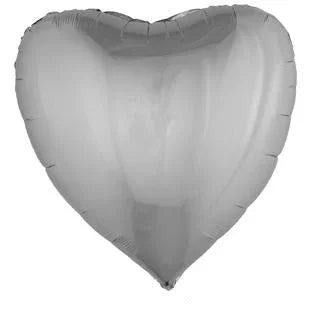 Silver Heart SuperShape Mylar Balloon 30" | 1 ct