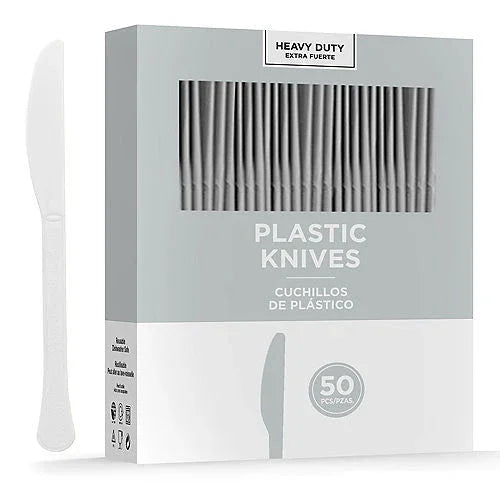 Silver Heavy Duty Plastic Knives | 50ct - Zurchers