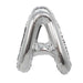 Silver metallic letter B balloon with a shiny reflective surface and pinched center, shown inflated against a white background.