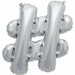 Silver mylar letter balloon shaped like a double quotation mark with small attachment points around the sides for connecting to other balloons.