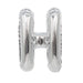 Silver mylar letter balloon shaped like the uppercase letter I with a glossy metallic finish and rounded top and bottom edges.