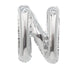 Silver metallic mylar letter balloon in the shape of the letter O with a reflective finish and sealed top.