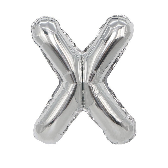Silver metallic letter Y balloon with a reflective surface and sealed seams, displayed against a white background.