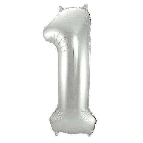Air Filled Silver Number Balloons 16" | 1ct