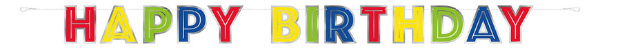 1ct Silver/Rainbow Happy Birthday Banner - party supplies