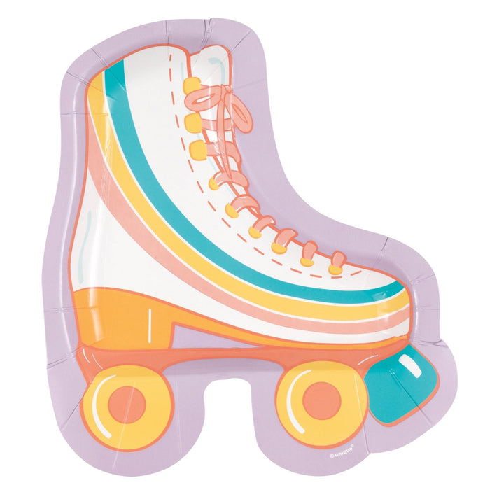 7in Shaped Plates Roller Skate Retro - Party Supplies
