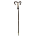 Plastic Skeletor Havoc Staff featuring a detailed ram skull with curved horns atop a long staff, inspired by the iconic Masters of the Universe villain accessory.
