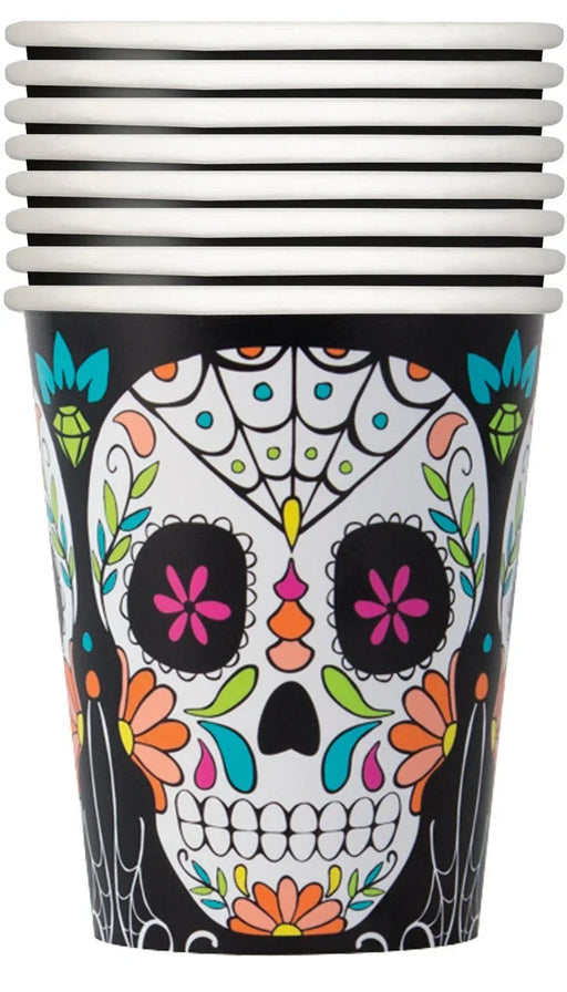 Skull Day of the Dead Paper Cups 9oz | 8 ct