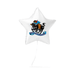 White star-shaped mylar balloon featuring a cowboy on a bucking horse with "Skyline Raiders" text in blue ribbon banner at the bottom.