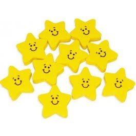 Smiley Face Star Erasers | 12 ct