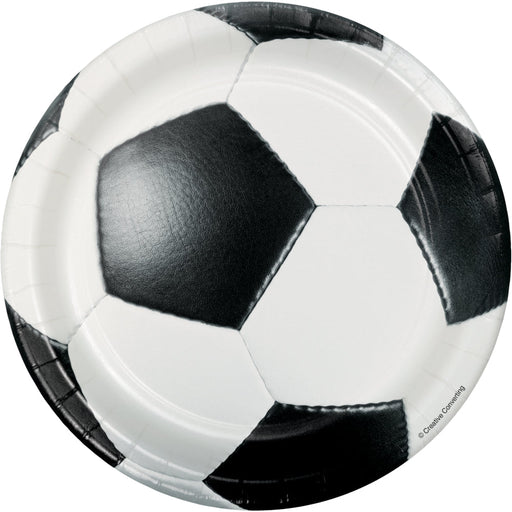 Soccer Ball Shaped Paper Plates 7" | 8ct