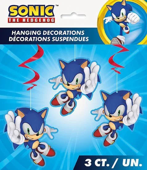 Sonic The Hedgehog  Hanging Swirl Decorations 26" | 3 ct