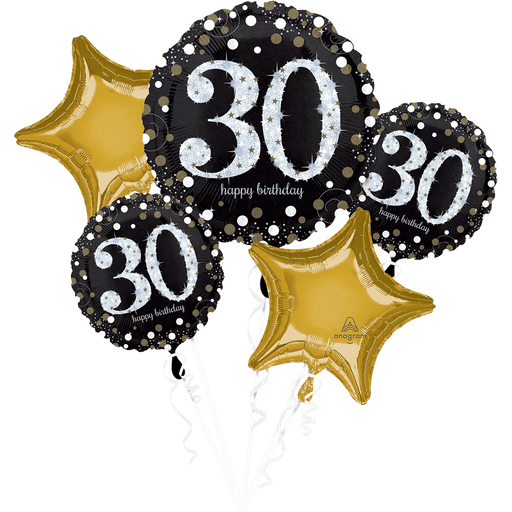 Sparkling 30 Balloon Bouquet | 5 pcs