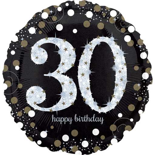 Sparkling 30 Mylar Balloon, 18'' | 1ct - Zurchers