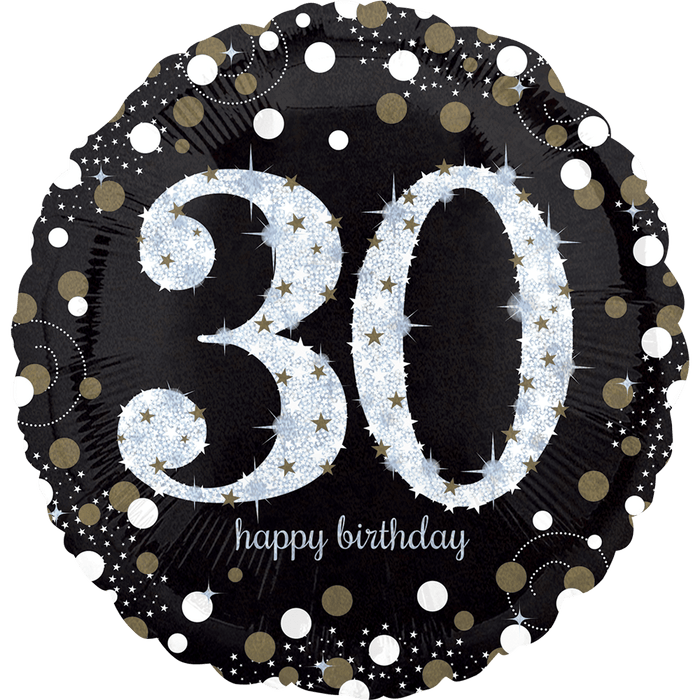 Sparkling 30 Mylar Balloon, 18'' | 1ct - Zurchers