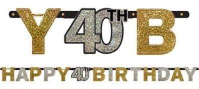 Sparkling Celebration 40th Birthday Letter Banner | 1 ct - Zurchers