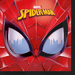 Spider-Man lunch napkin featuring a close-up of Spider-Man’s red mask with reflective city skyline details, perfect for Spider-Man themed birthday parties and superhero celebrations.