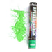 Bright neon green powder explodes from a black and colorful cylindrical cannon labeled "Spirit Stick Powder Cannon" with green powder indicator at the bottom.