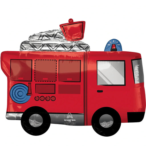 Fire Truck Supershape Balloon 26"x22" | 1ct