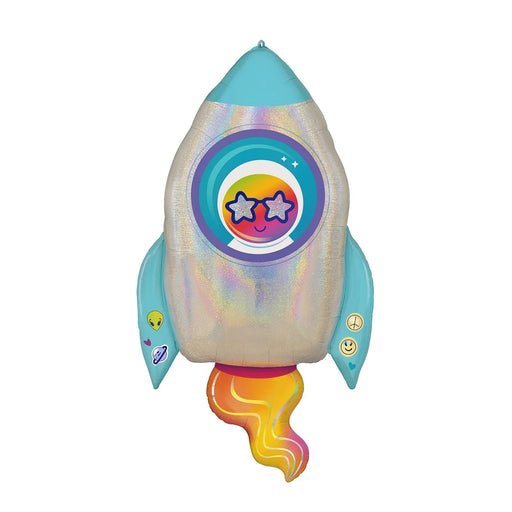 Outer Space Rocket Supershape Mylar Balloon 20"x29" | 1ct