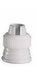White plastic piping coupler with ridged grip bands and a gray coupling nut on top, shown against a white background.