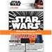 Star Wars 8-balloon pack featuring black and white logo design with character imagery, latex balloons in various colors including blue, black, and orange, displayed on retail packaging with helium quality label and choking hazard warning.