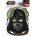 Star Wars 8-pack assorted paper masks featuring Darth Vader with lime green eyes, black helmet with gray accents, and brown collar detail on white packaging.