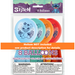 Pack of Disney Stitch balloons with colorful designs on a white background and an orange banner that states Helium Not Included. 