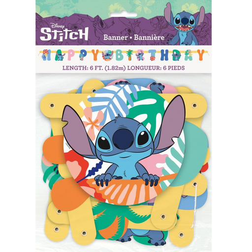Stitch Happy Birthday Banner 6' | 1ct
