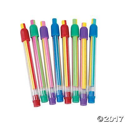 Striped Eraser Sticks | 12ct