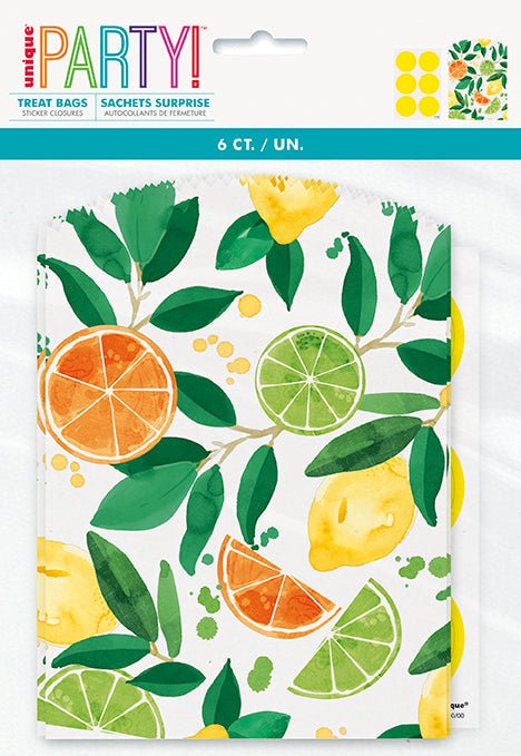 Summer Citrus Treat Bag W/ Stickers | 6ct