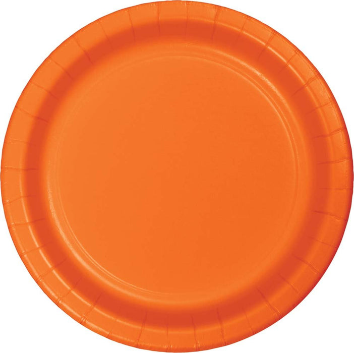 7in Paper Plate Orange - Party Supplies