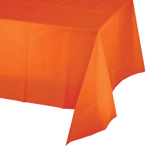 Sunkissed Orange Plastic Tablecover 54"x108" | 1ct