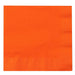 Sunkissed orange paper napkins with visible texture and fold lines on the edges.
