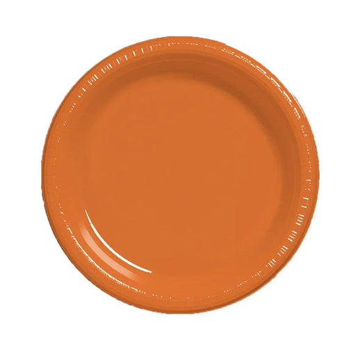 Sunkissed Orange Plastic Plates 7" | 20ct