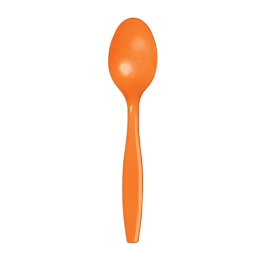 Sunkissed Orange Plastic Spoons | 24ct