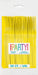 Package of 50 bright yellow plastic knives with ribbed handles, displayed fanned out against a white background with colorful "Party!" branding and text indicating they are reusable and ultra-resistant.