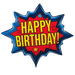 Superhero Birthday Burst Super Shape Mylar Balloon 32" | 1ct. - Zurchers