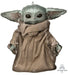 Foil balloon featuring a gray alien character with large pointed ears and dark eyes, wearing a tan robe, against a white background.
