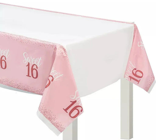 Sweet 16 Pink Table Cover | 1ct