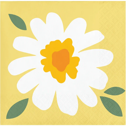 Sweet Daisy Paper Beverage Napkins | 16 ct