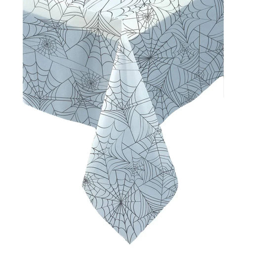 Halloween Clear Spider Web Table Cover 54" x 108" | 1ct