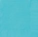 Stack of forty teal blue beverage napkins with a ribbed texture visible on the edges and corner folds.