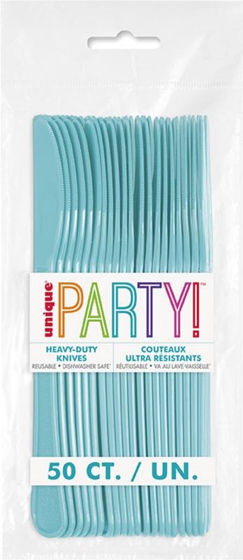 Teal Premium Plastic Knives | 50 Count