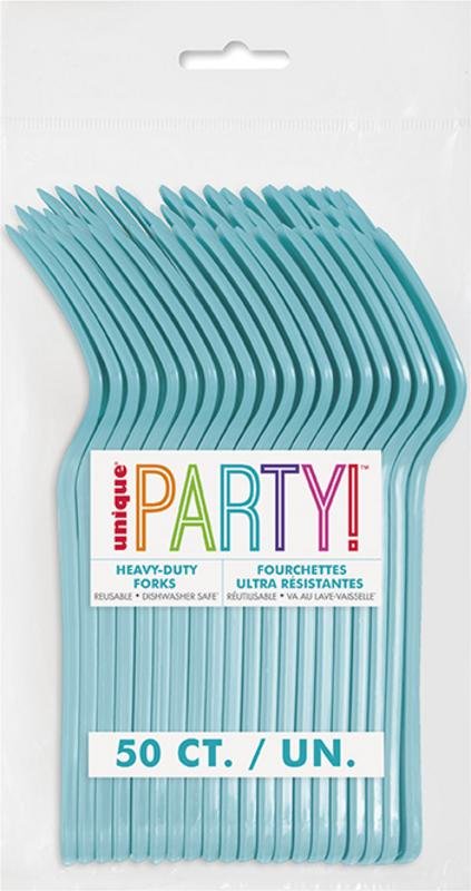 Teal Premium Plastic Forks | 50ct