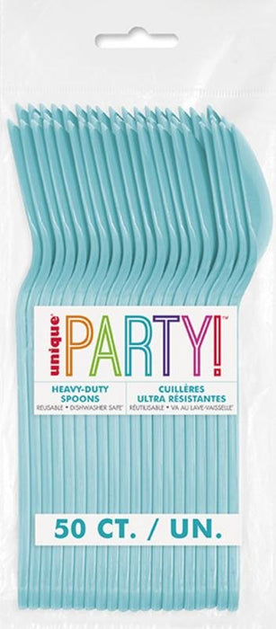 Teal Heavy - Duty Plastic Spoons | 50ct - Zurchers