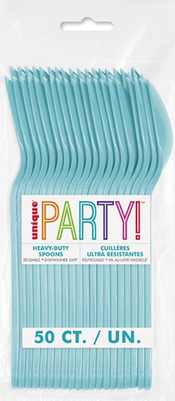 Teal Premium Plastic Spoons | 50ct