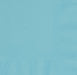 Pack of 100 teal-colored paper napkins with a textured surface shown in full view.