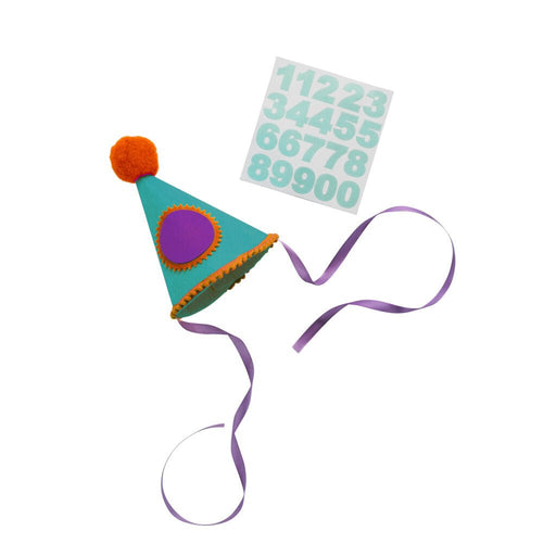 Teal Pom-Pom Customizable Birthday Party Hat | 1ct