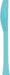 Single teal plastic knife with a textured handle and rounded blade tip, shown against a white background.